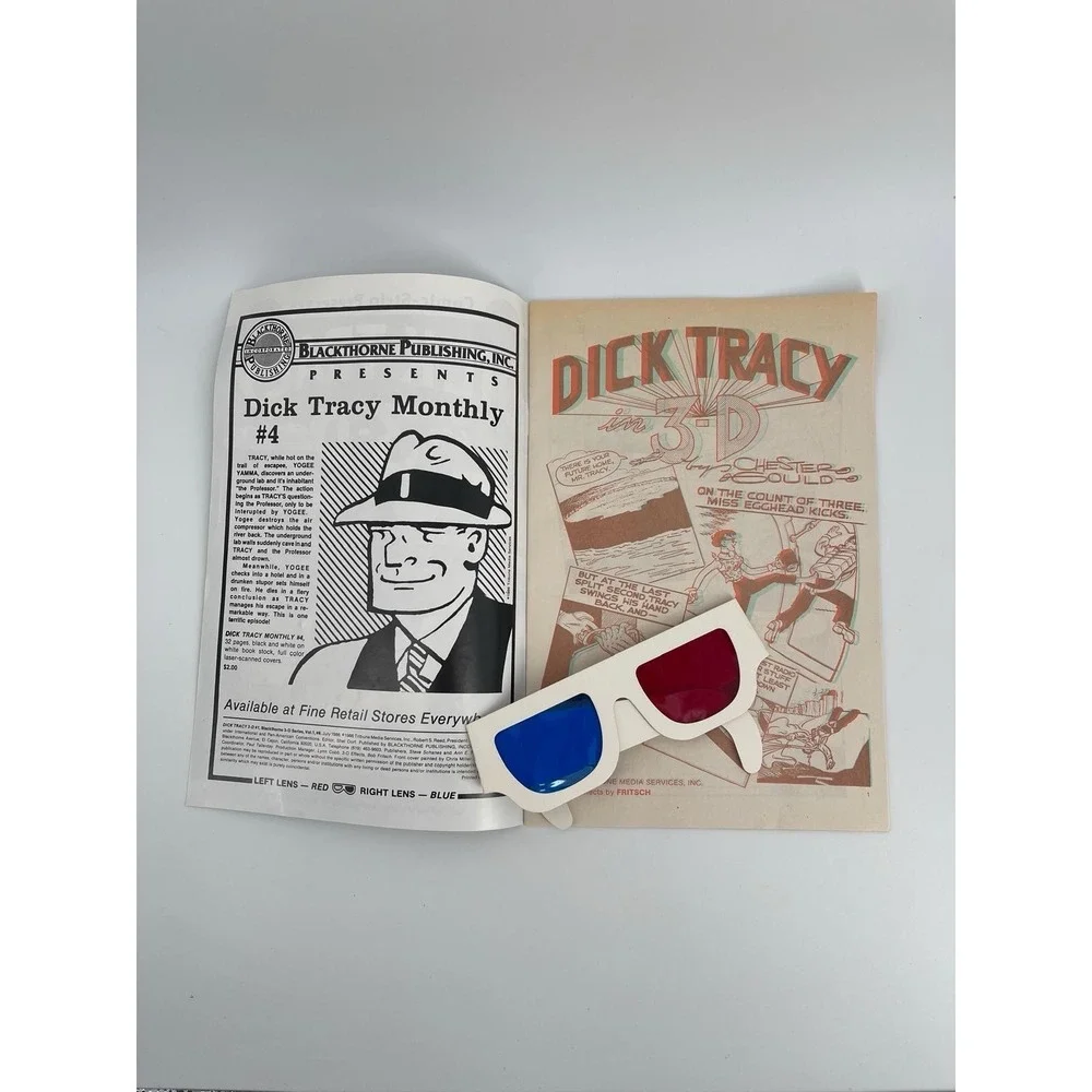 Dick Tracy‎ in 3-D No.1 1986 Blackthorne Comic w/ Glasses Vintage